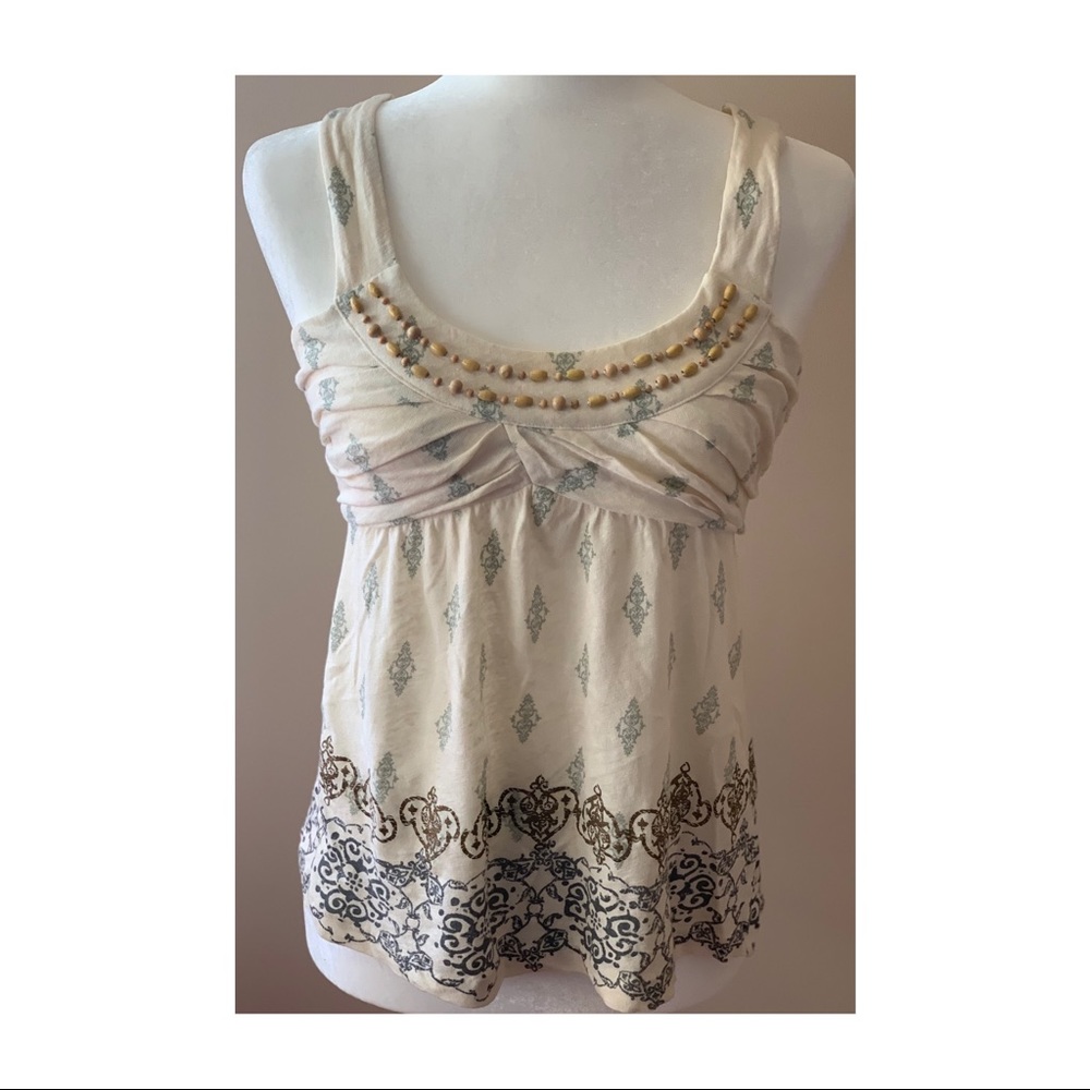 Anthropologie Boho Beaded Tank